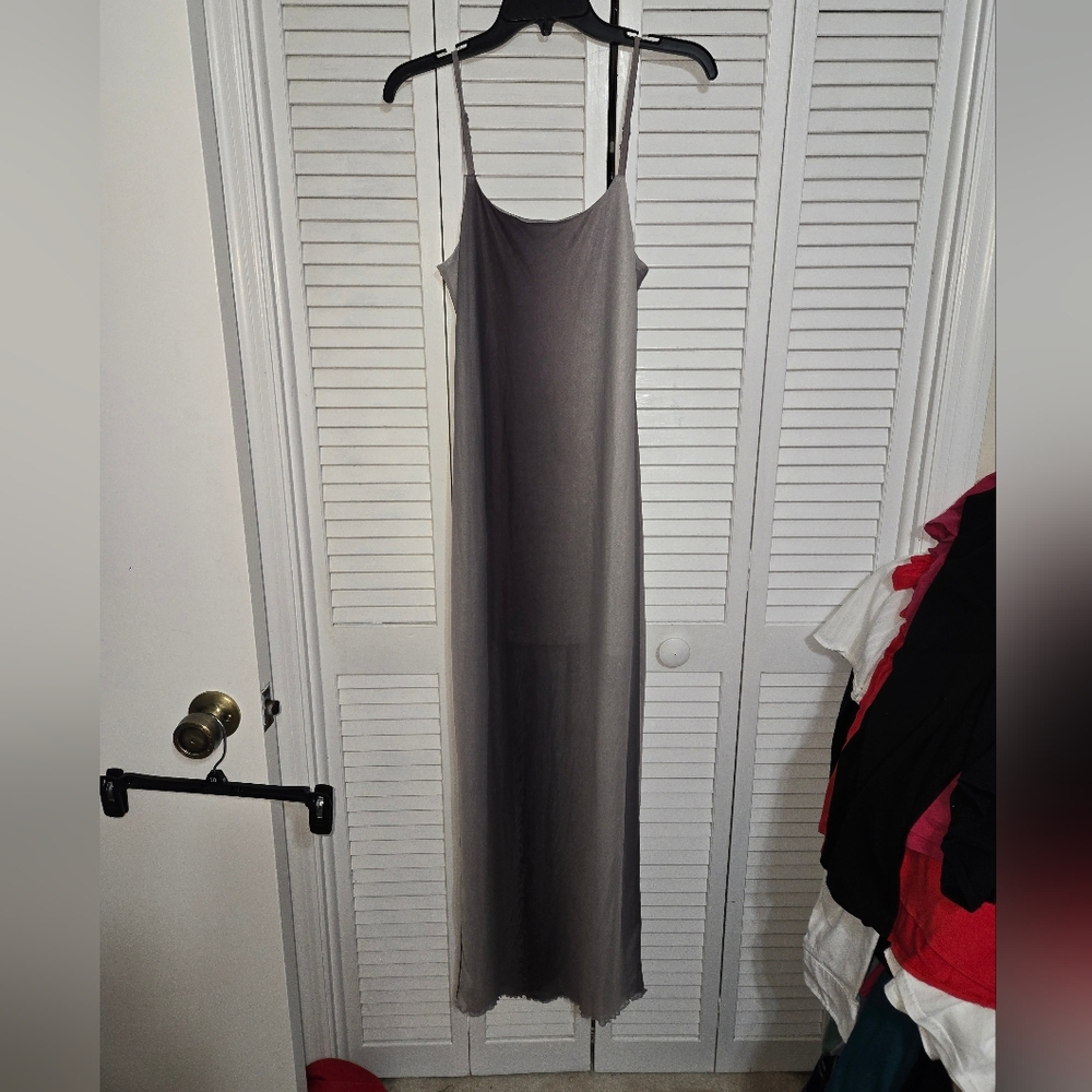 Streetwear Society Women's M Elegant Gray Maxi Dress